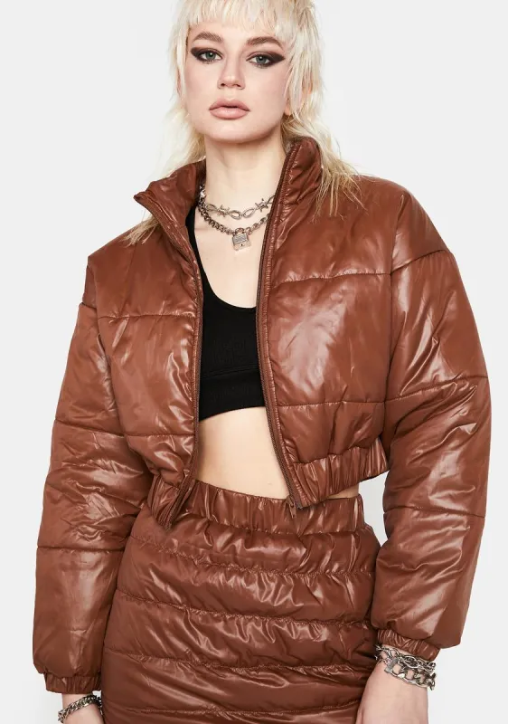 Cocoa For Good Days Puffer Jacket sold by Dolls Kill