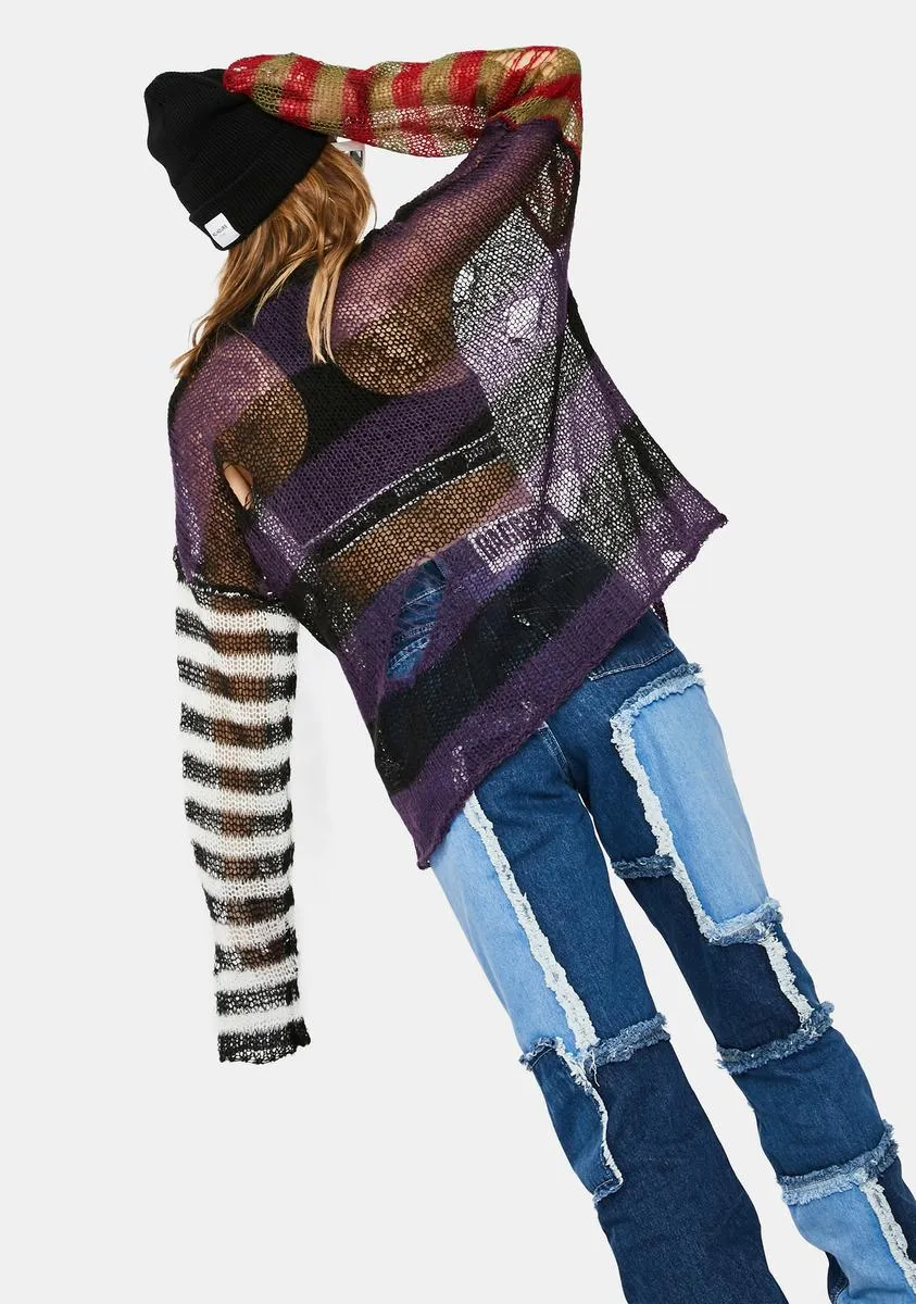Dork Sheer Knit Striped Sweater sold by Dolls Kill product image thumbnail 4