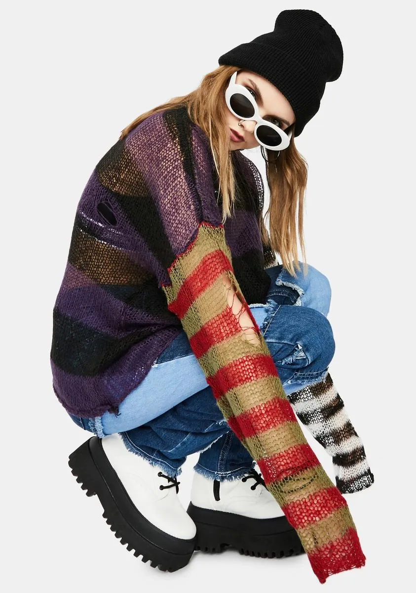 Dork Sheer Knit Striped Sweater sold by Dolls Kill product image thumbnail 2