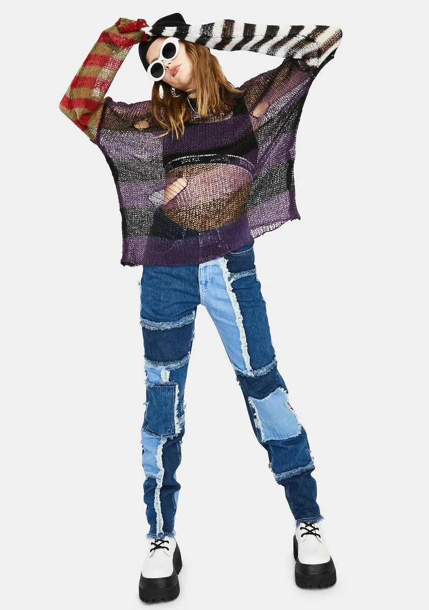 Dork Sheer Knit Striped Sweater sold by Dolls Kill product image thumbnail 3