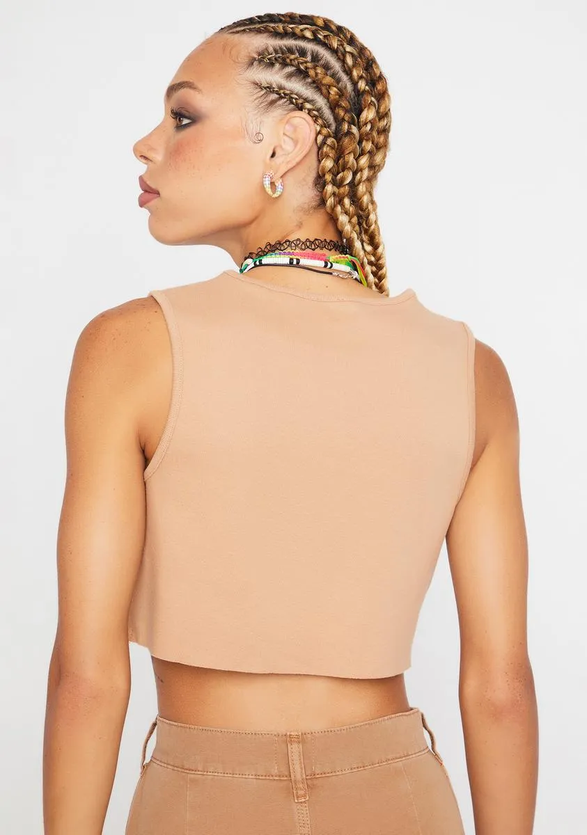 Tawny Button Through Tank sold by Dolls Kill product image thumbnail 4