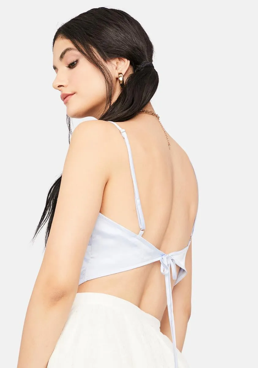 Powder Movin' On Satin Triangle Top sold by Dolls Kill product image thumbnail 4