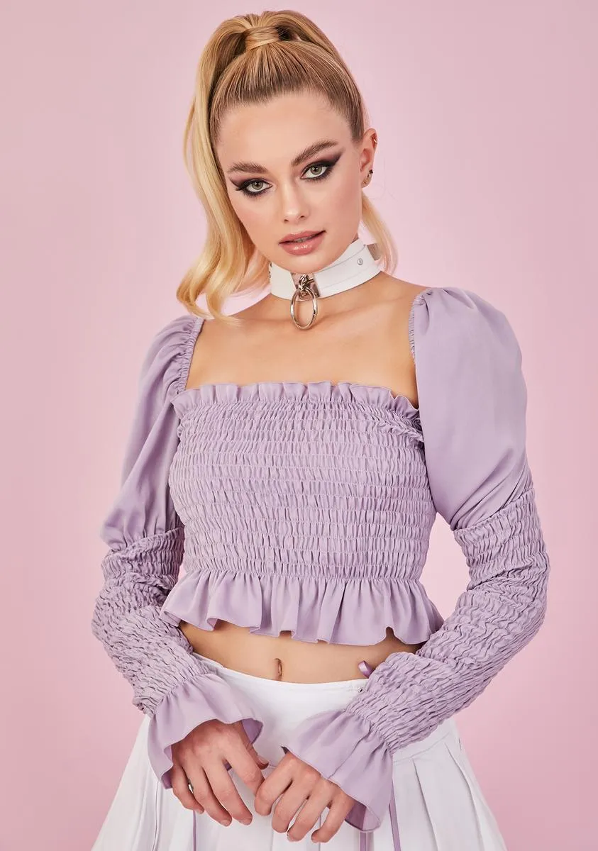 Flirt Back Puff Sleeve Top sold by Dolls Kill