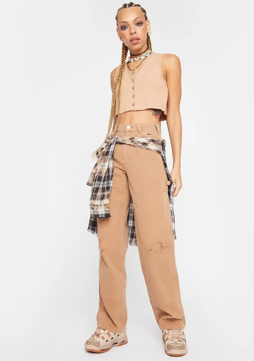 Tawny Button Through Tank sold by Dolls Kill product image thumbnail 3