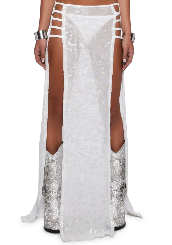 Destiny Dawn Sequin Maxi Skirt sold by Dolls Kill