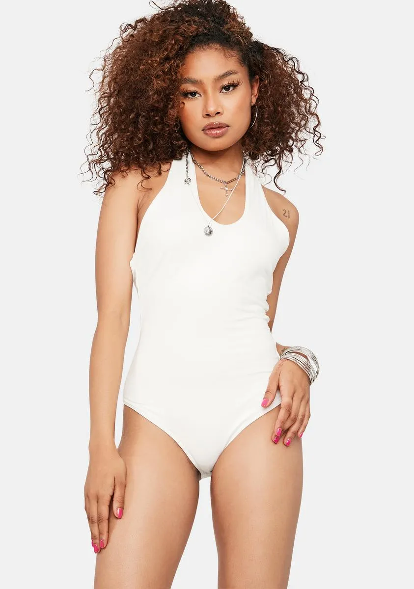 Ivory Starting Trouble Halter Bodysuit sold by Dolls Kill product image thumbnail 2