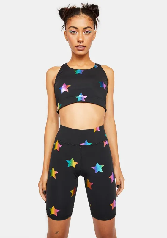 Rainbow Star Uplift Sports Bra sold by Dolls Kill