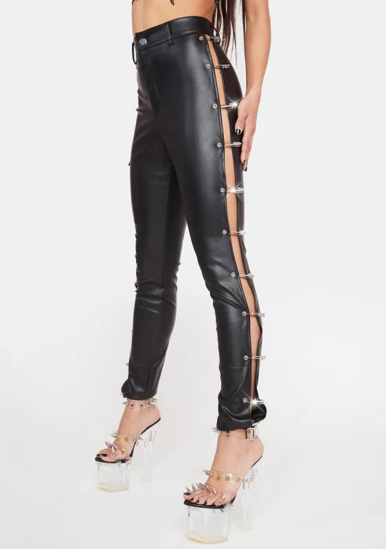 Midnight Mosh It Up Safety Pin Pants sold by Dolls Kill