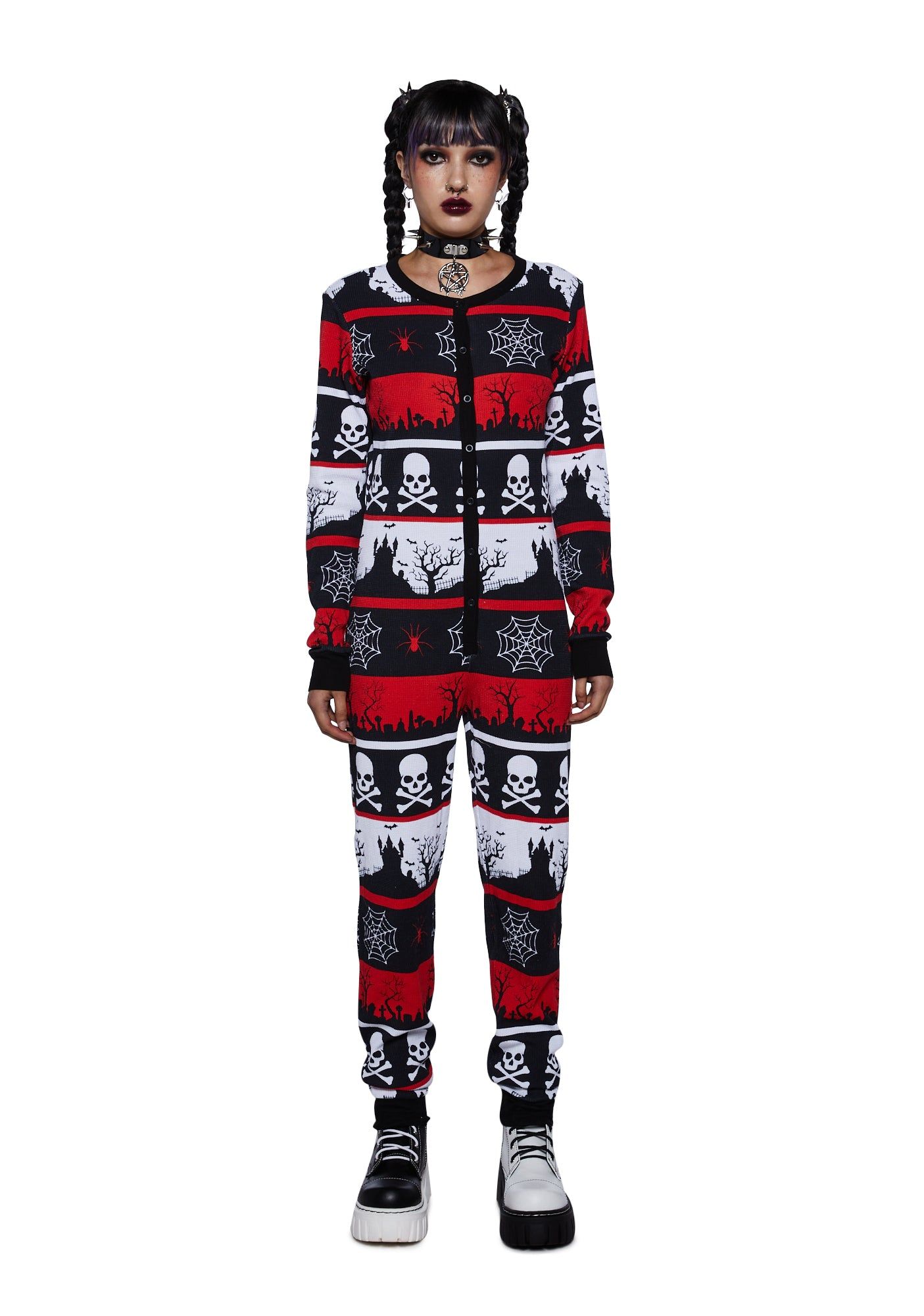 Hollow Grounds Thermal Onesie sold by Dolls Kill