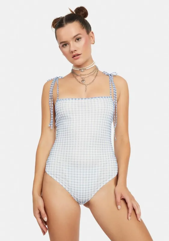Be My Friend Gingham Bodysuit sold by Dolls Kill