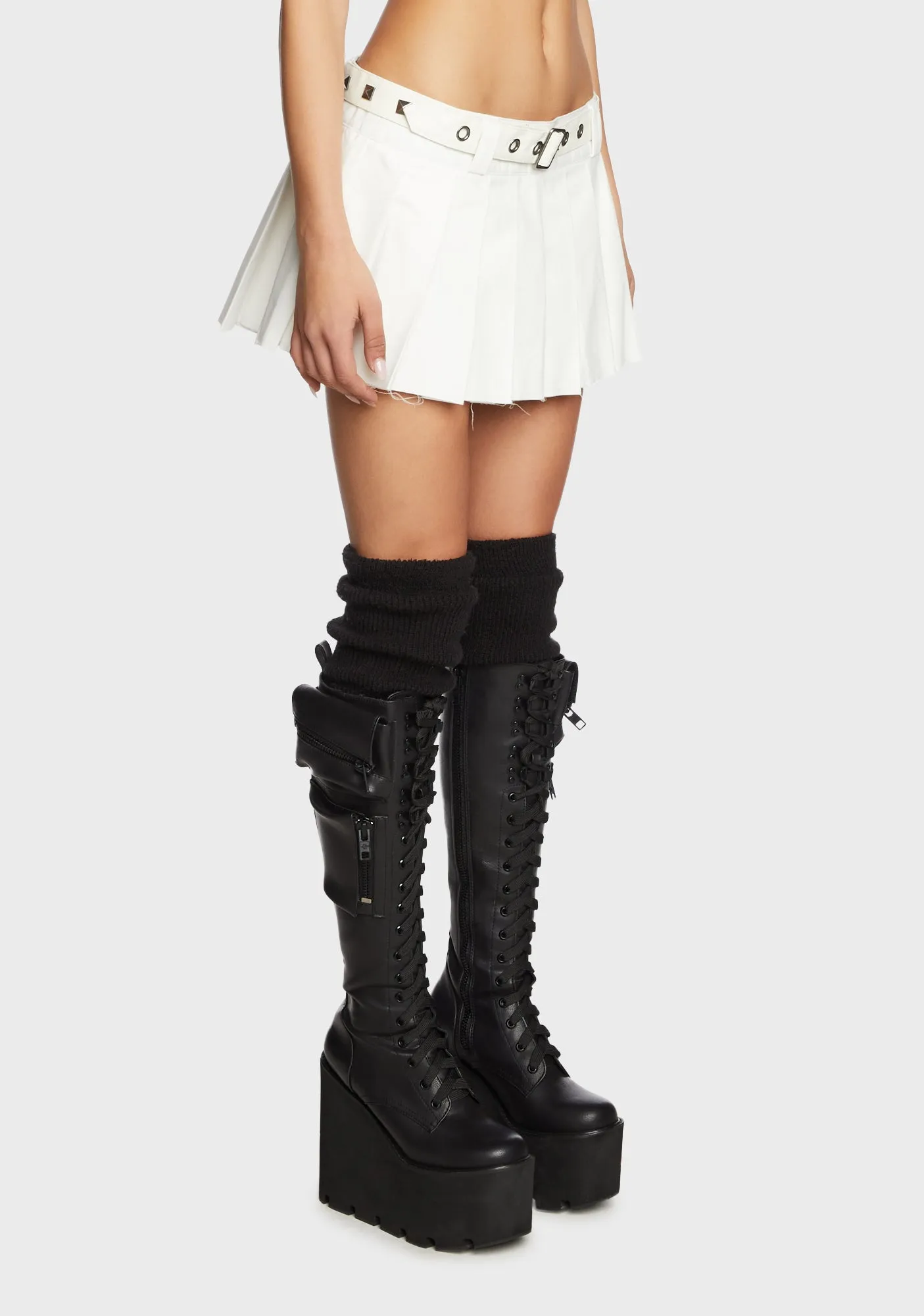 The Potential Micro Mini Skirt - Off White sold by Dolls Kill product image thumbnail 4