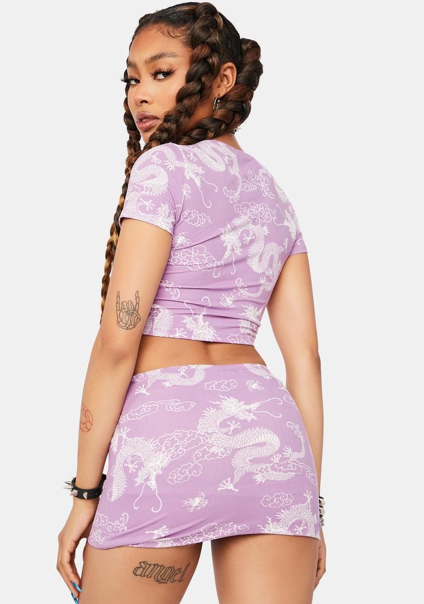 Lavender Skies On Fire Mini Skirt Set sold by Dolls Kill product image thumbnail 4