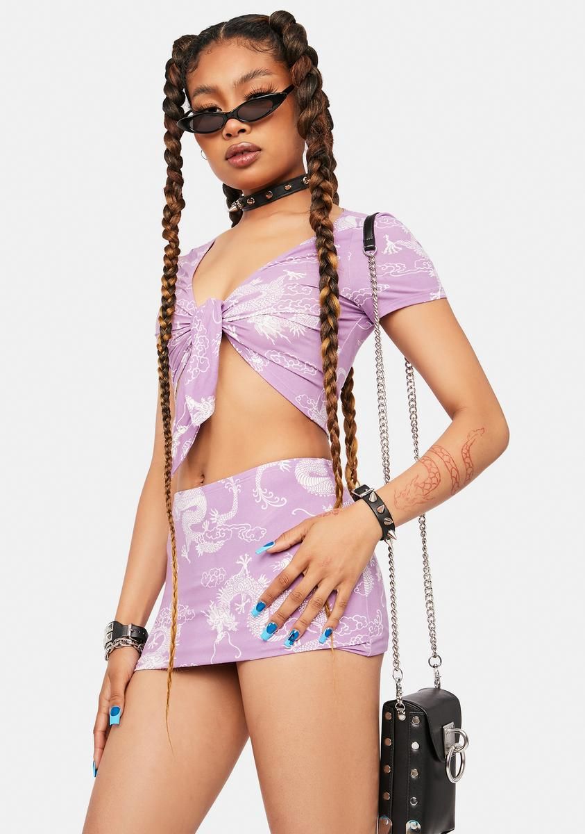 Lavender Skies On Fire Mini Skirt Set sold by Dolls Kill product image thumbnail 2
