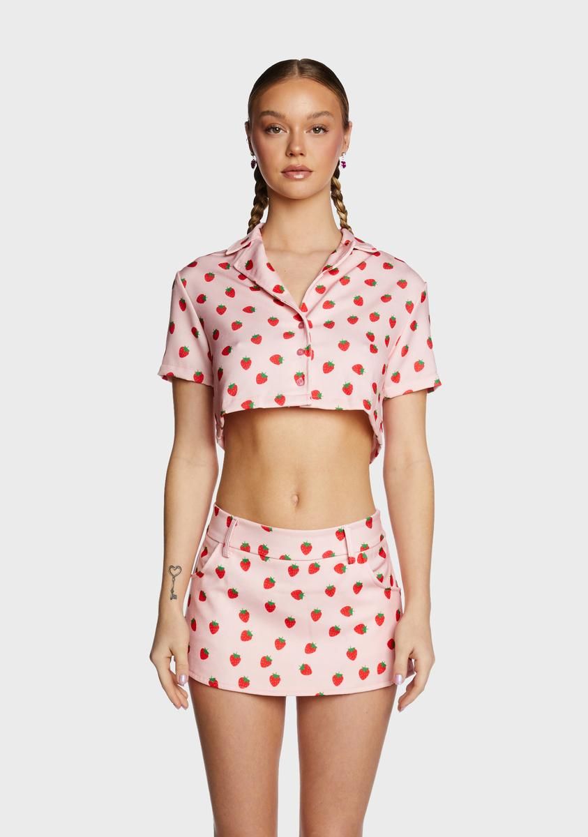 Strawberry Crop Top sold by Dolls Kill
