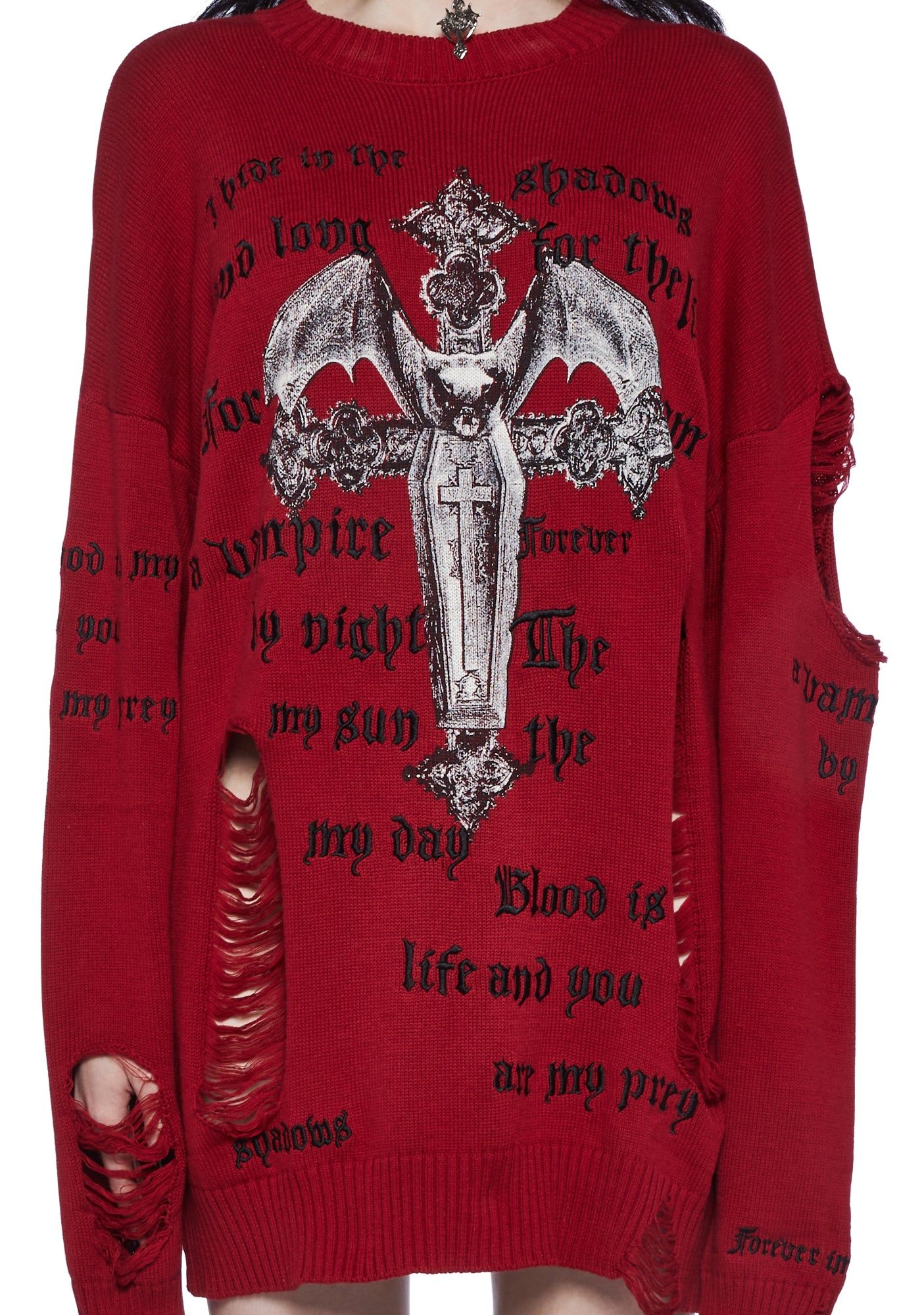 Blood Prey Oversized Sweater sold by Dolls Kill product image thumbnail 5