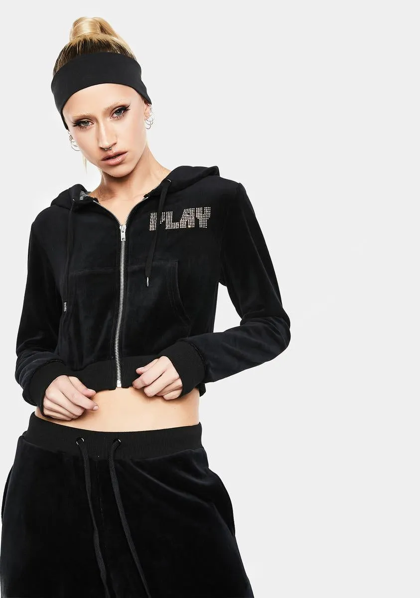 Press Play Velour Track Jacket sold by Dolls Kill