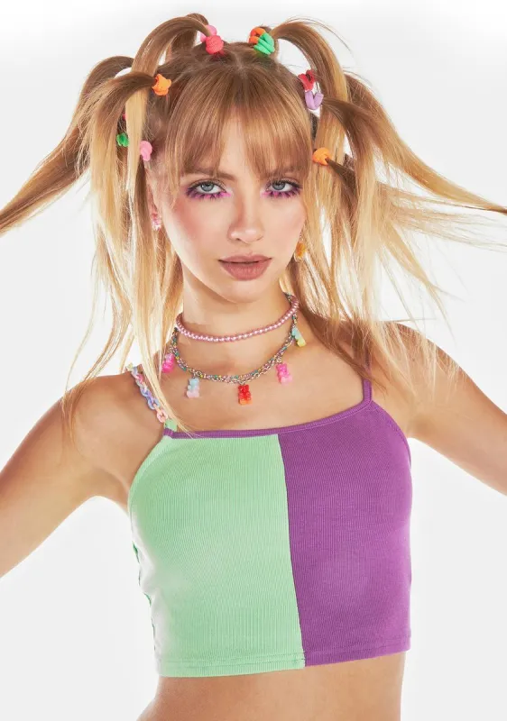 All The Hype Two-Tone Crop Tank sold by Dolls Kill