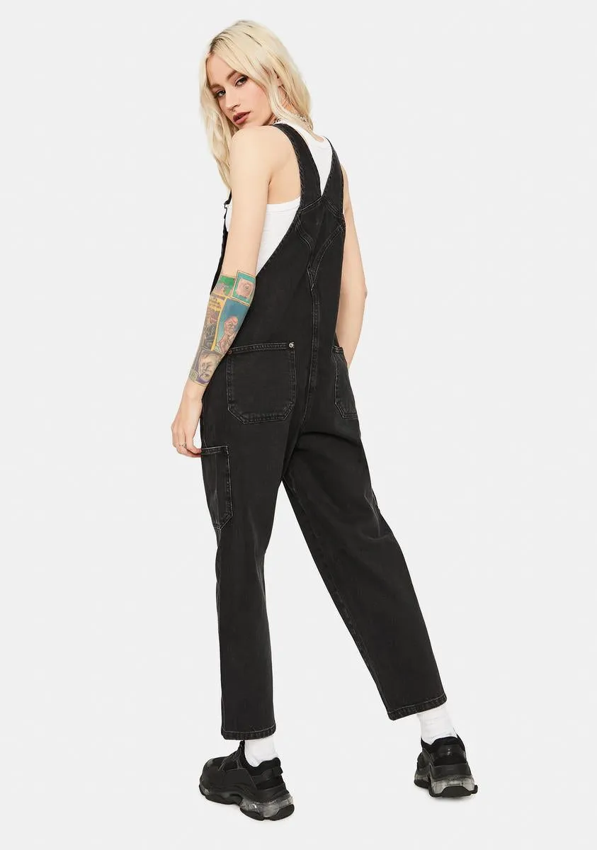 Black Workwear Dungarees sold by Dolls Kill product image thumbnail 4