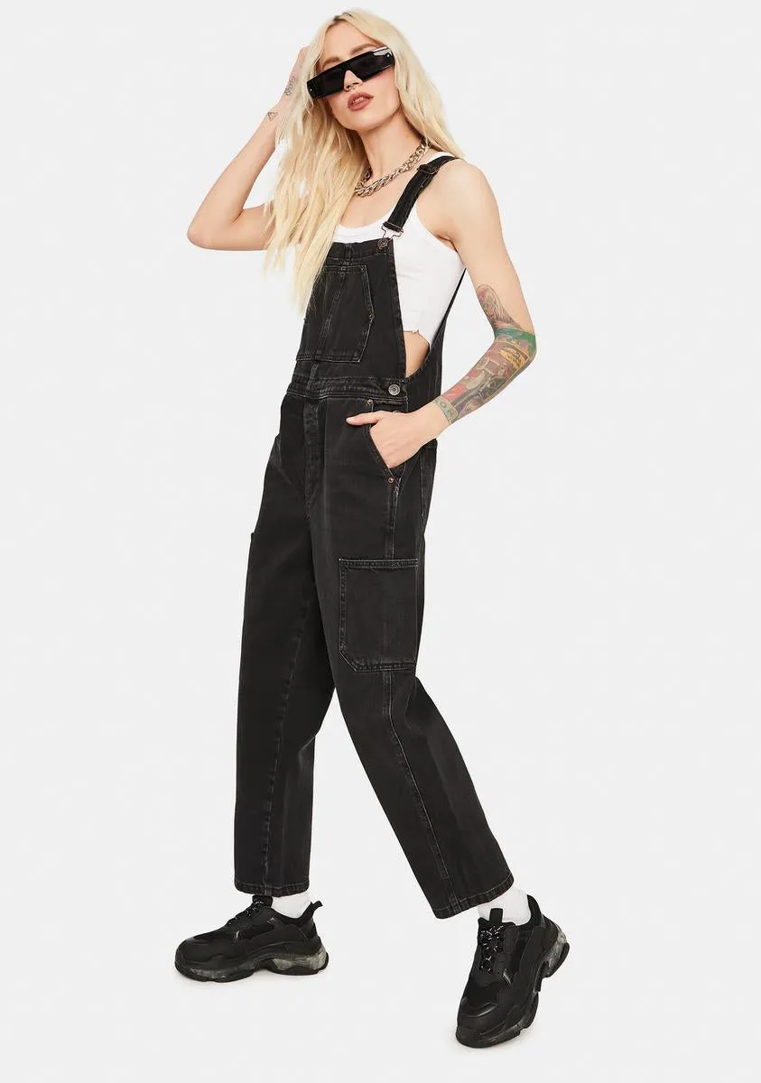 Black Workwear Dungarees sold by Dolls Kill product image thumbnail 2
