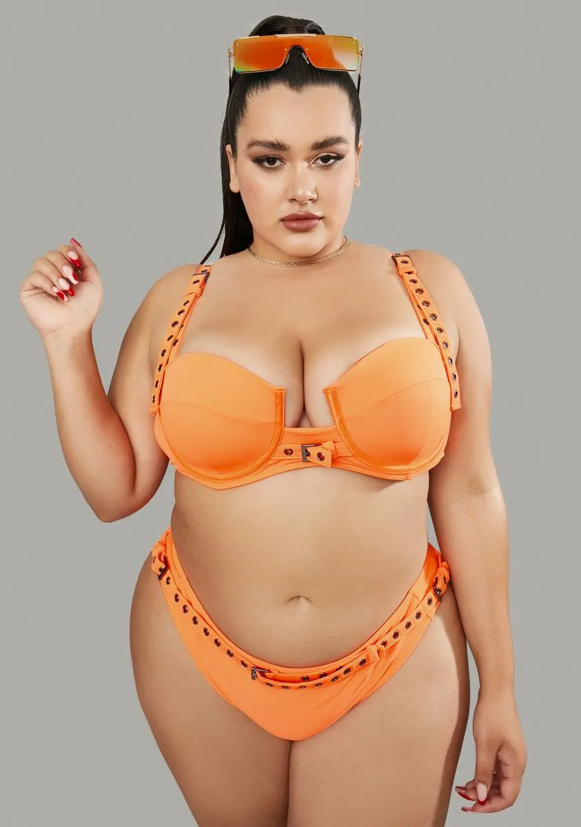 Plus Sun Showers Buckle Bikini Set sold by Dolls Kill