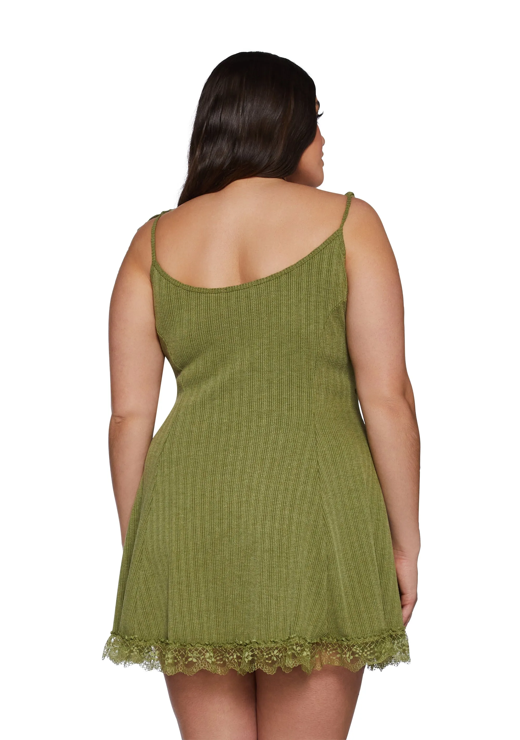 Plus Without A Care Fit N' Flare Dress - Green sold by Dolls Kill product image thumbnail 4