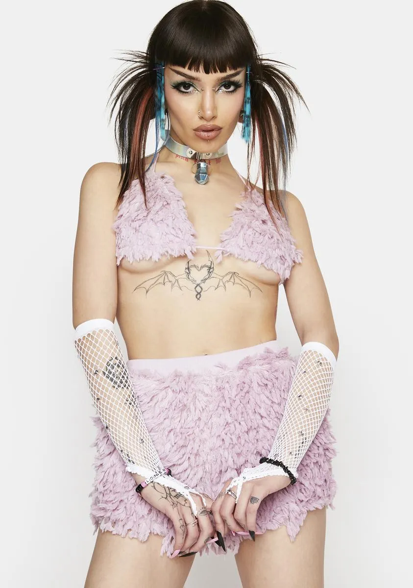 Feelin' Good Fuzzy Shorts Set sold by Dolls Kill