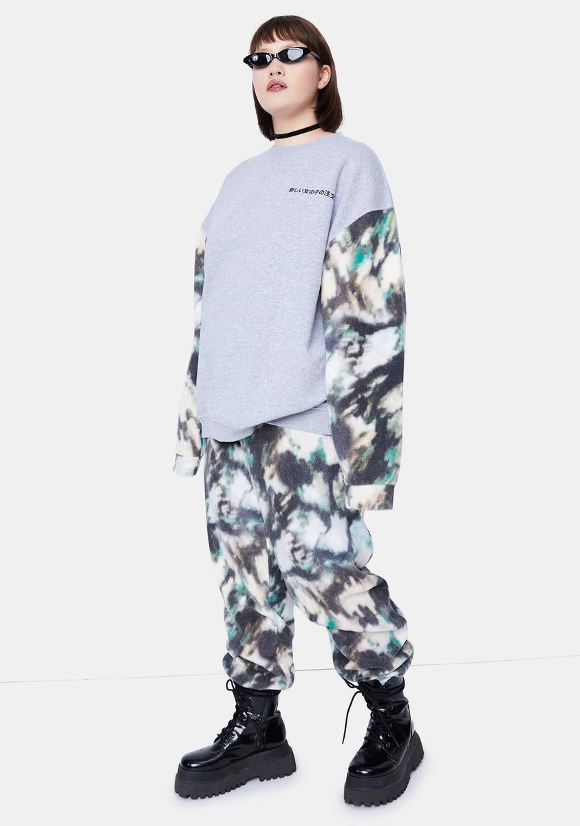 Plus Mottled Fleece Joggers sold by Dolls Kill product image thumbnail 2