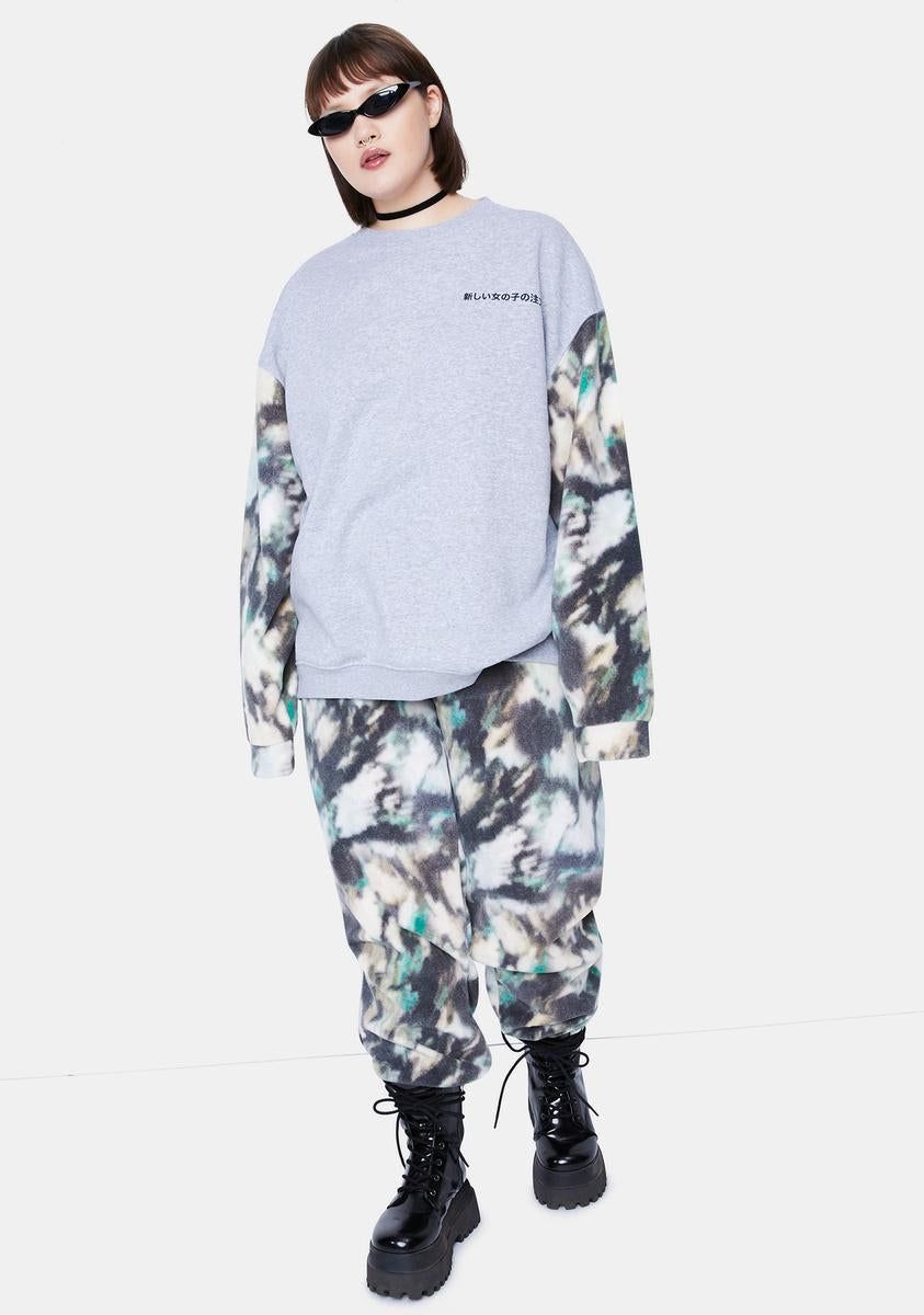 Plus Mottled Fleece Joggers sold by Dolls Kill product image thumbnail 3