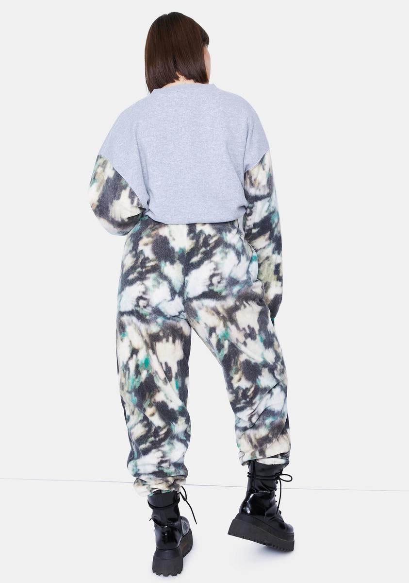 Plus Mottled Fleece Joggers sold by Dolls Kill product image thumbnail 4