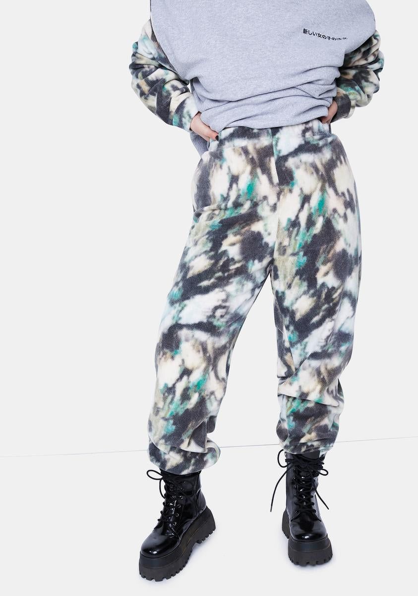 Plus Mottled Fleece Joggers sold by Dolls Kill