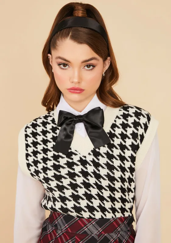 Angel Somebody Told Me Houndstooth Sweater Vest sold by Dolls Kill