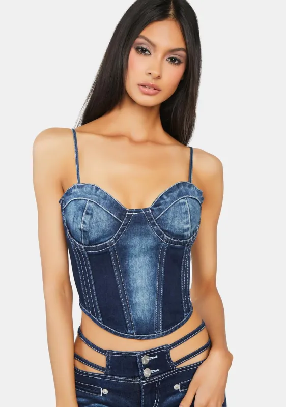 Harley Denim Bustier sold by Dolls Kill