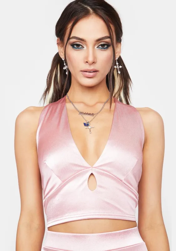 Stretch Satin Halter Top sold by Dolls Kill