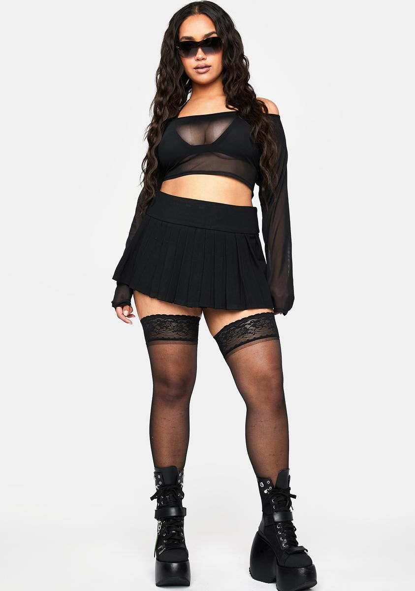Plus Living Delights Mesh Crop Top sold by Dolls Kill product image thumbnail 3