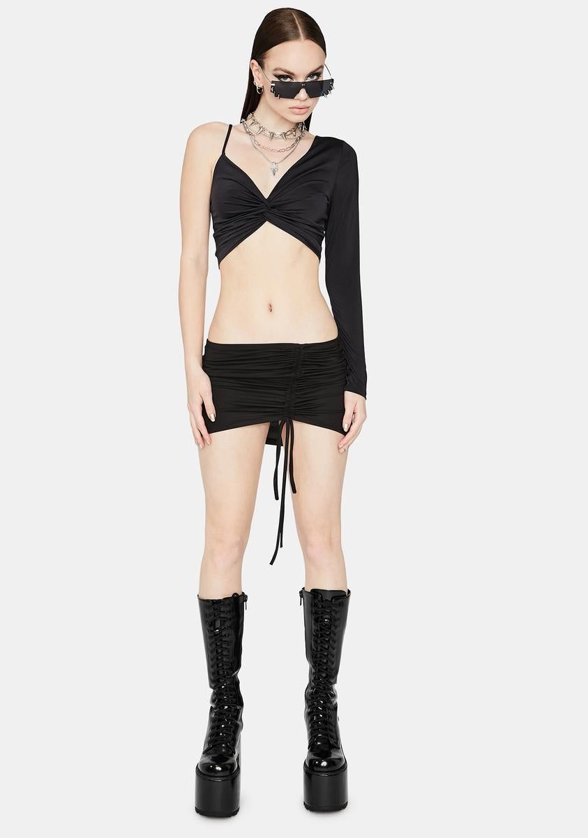 Sinister Slacker One Shoulder Crop Top sold by Dolls Kill product image thumbnail 3