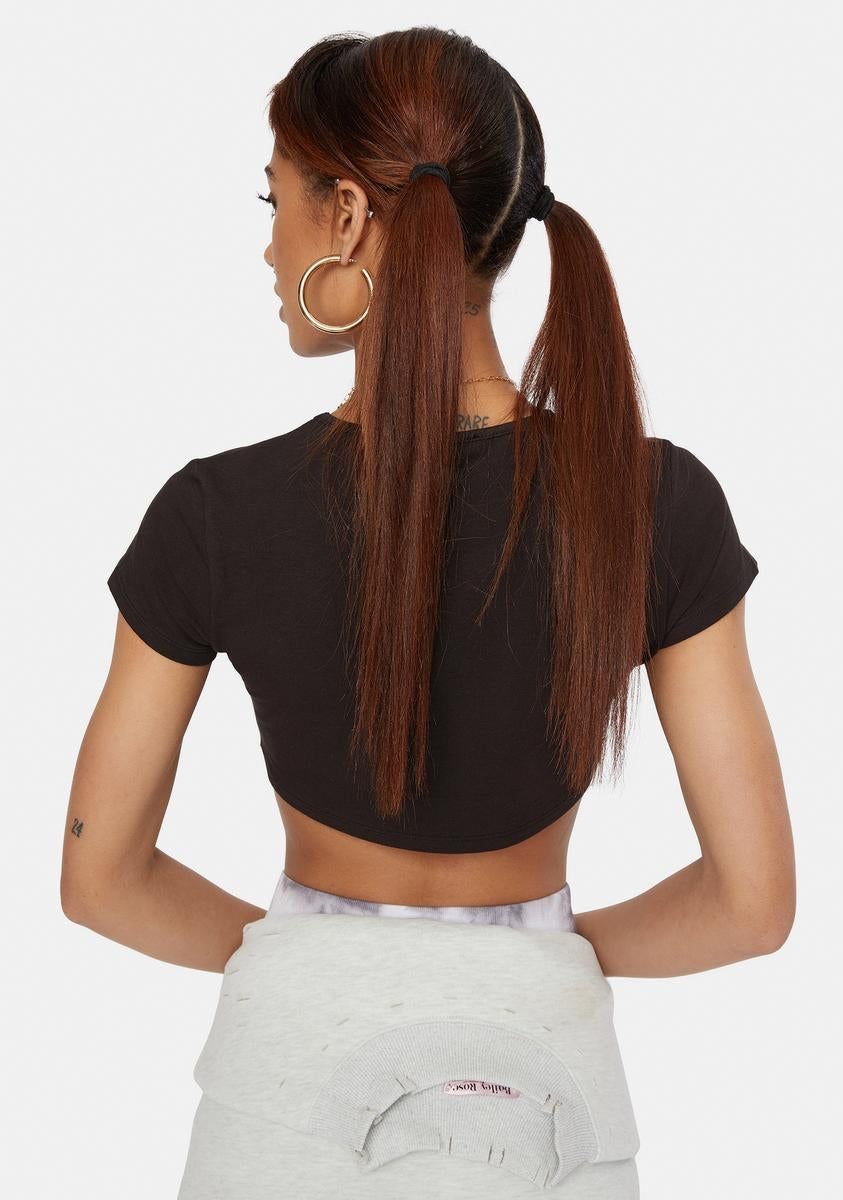 Take Things Slow Scoop Neck Crop Tee sold by Dolls Kill product image thumbnail 4