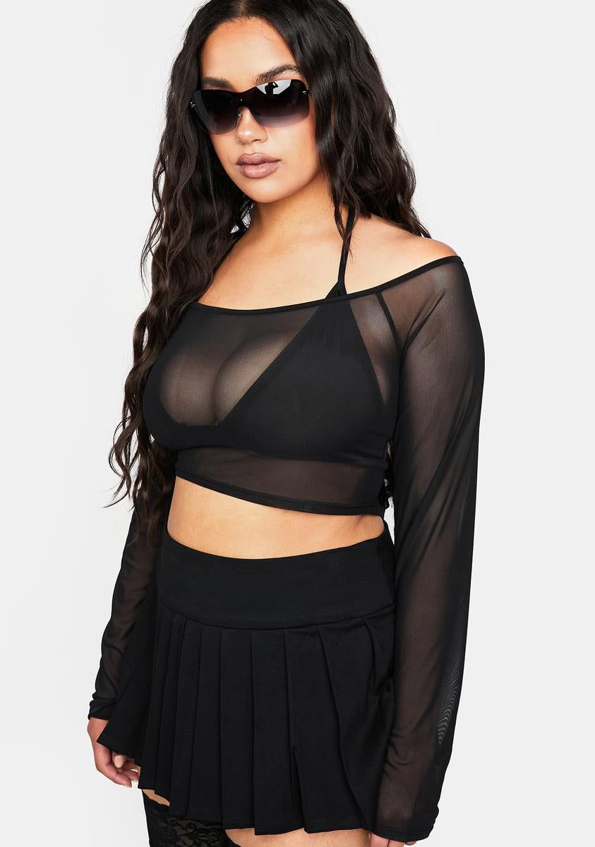 Plus Living Delights Mesh Crop Top sold by Dolls Kill product image thumbnail 2