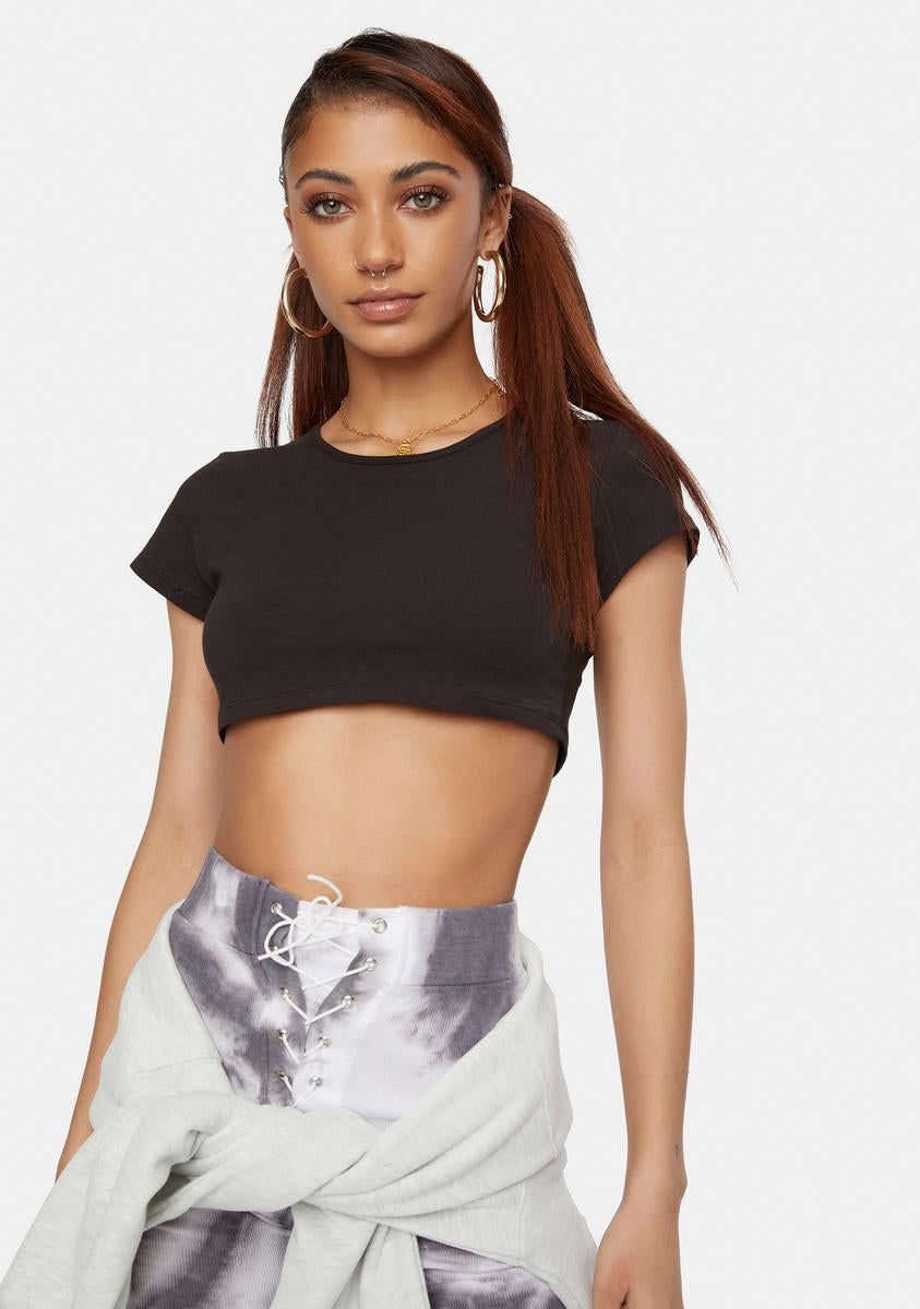 Take Things Slow Scoop Neck Crop Tee sold by Dolls Kill product image thumbnail 2