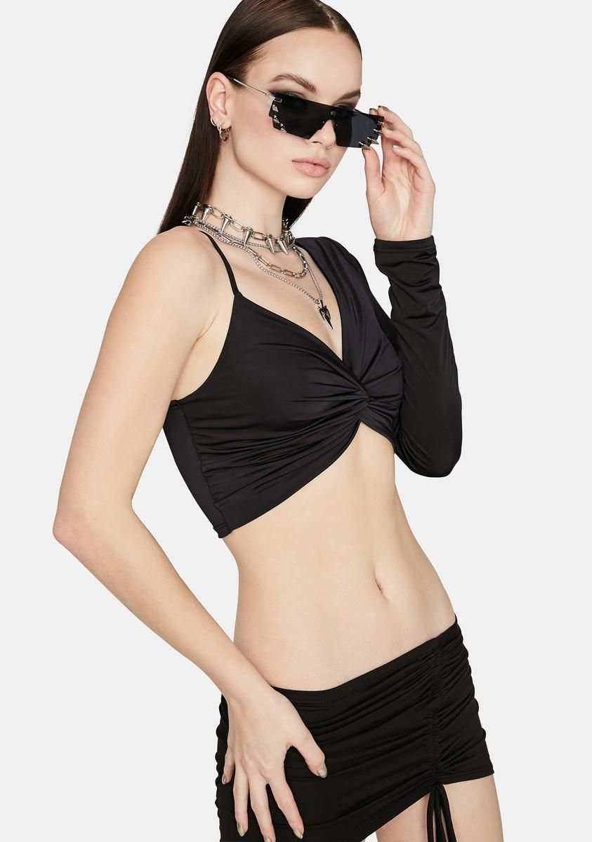 Sinister Slacker One Shoulder Crop Top sold by Dolls Kill product image thumbnail 2