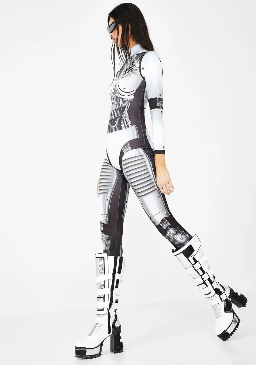 Robot Print Long Sleeve Catsuit sold by Dolls Kill product image thumbnail 3