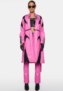 Pink Transformer Moto Coat sold by Dolls Kill