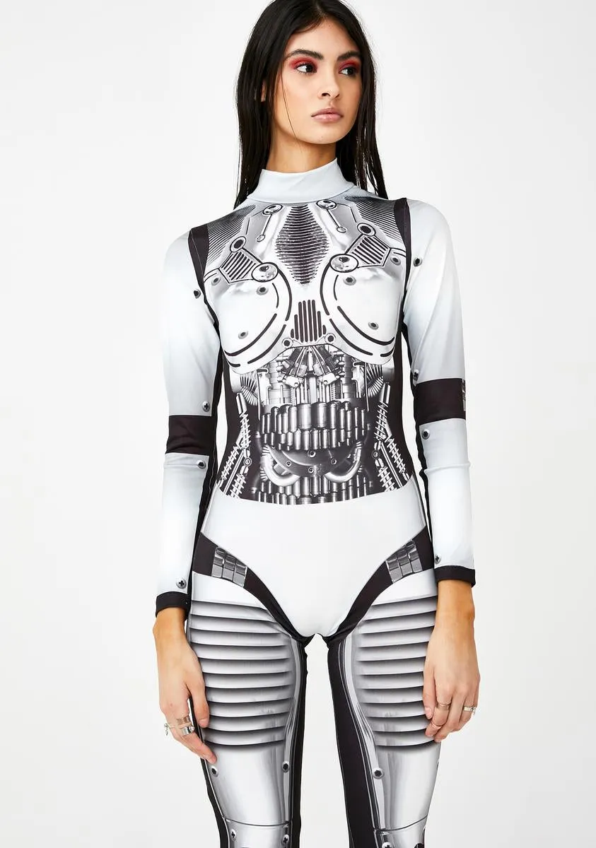 Robot Print Long Sleeve Catsuit sold by Dolls Kill product image thumbnail 2