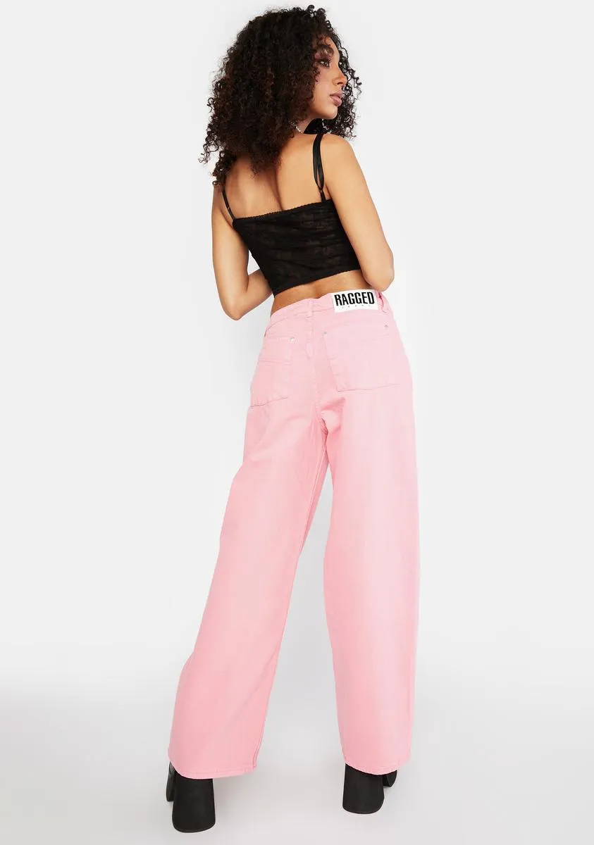 Pink Release Wide Leg Jeans sold by Dolls Kill product image thumbnail 4