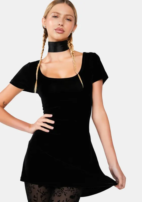 Midnight Into The Woods Velvet Dress sold by Dolls Kill