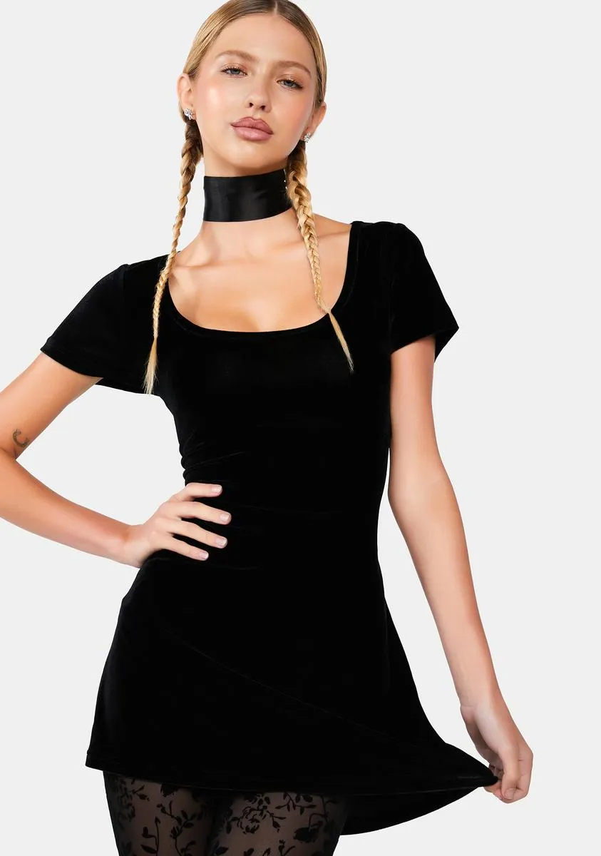 Midnight Into The Woods Velvet Dress sold by Dolls Kill