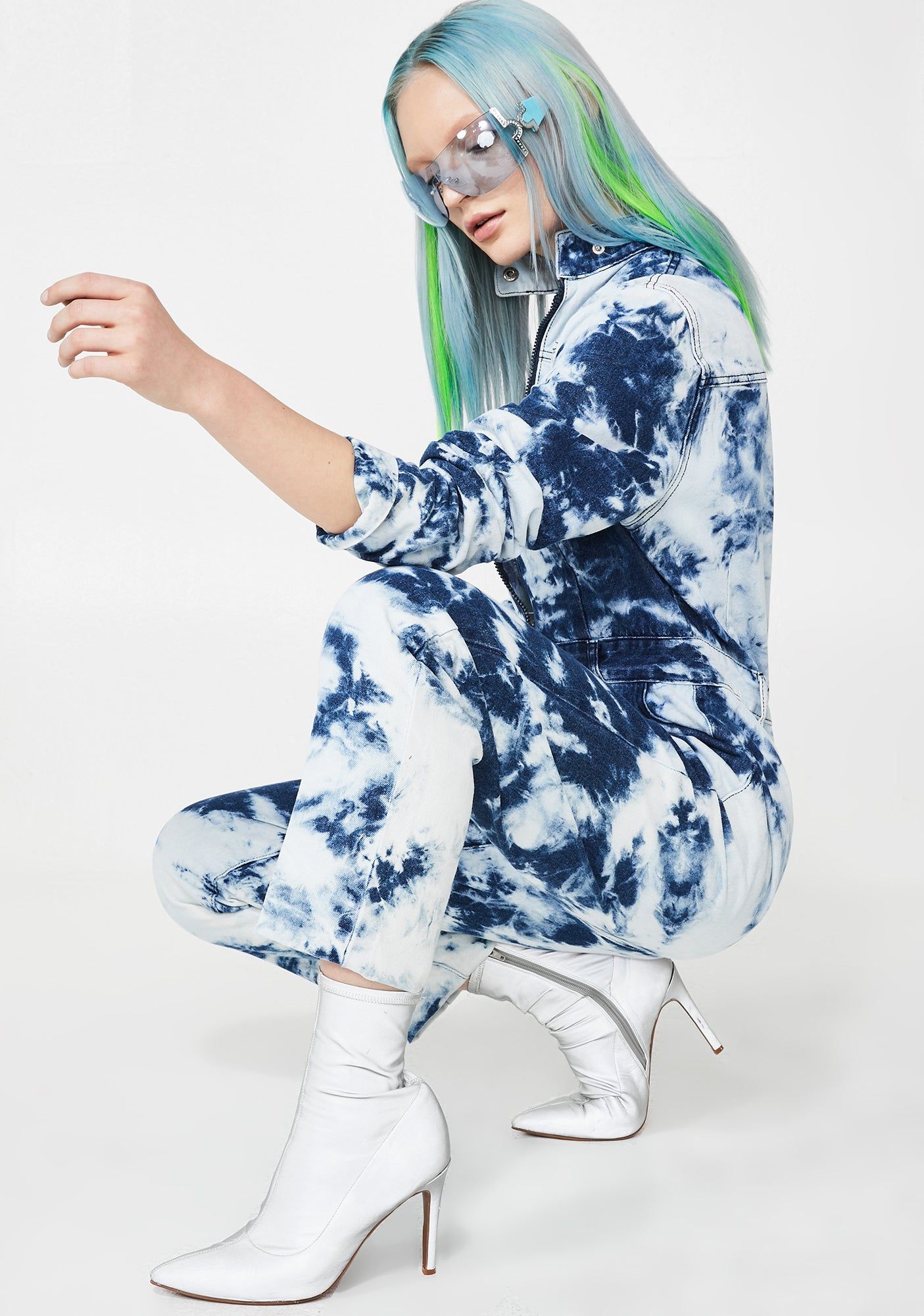 Acid Wash Blue Denim Boilersuit sold by Dolls Kill product image thumbnail 3