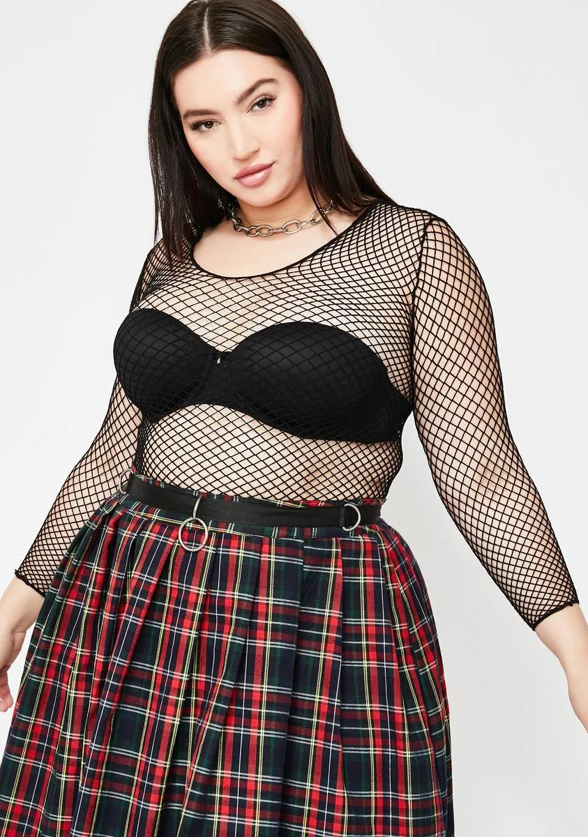Mz Midnight Dangerous Woman Fishnet Top sold by Dolls Kill