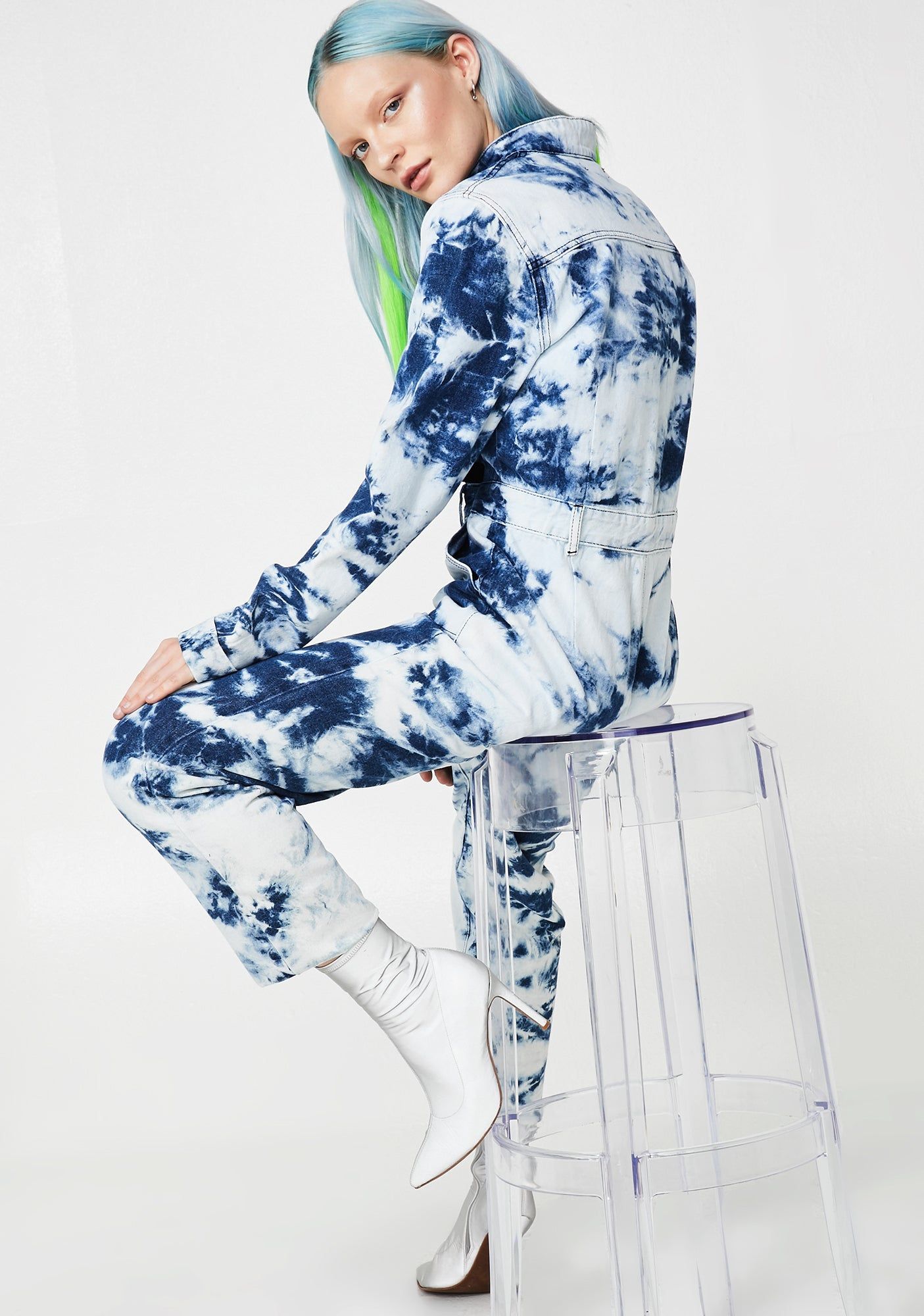 Acid Wash Blue Denim Boilersuit sold by Dolls Kill product image thumbnail 4