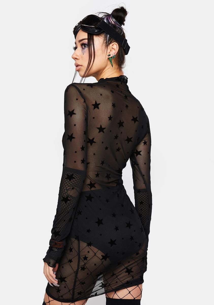 Divine Sounds Mesh Mini Dress sold by Dolls Kill product image thumbnail 4
