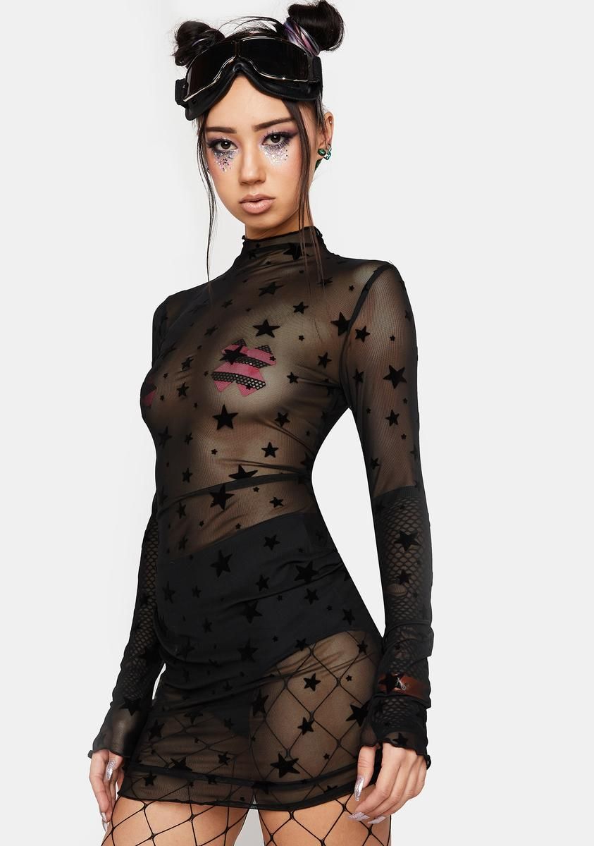 Divine Sounds Mesh Mini Dress sold by Dolls Kill product image thumbnail 2